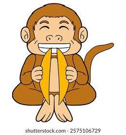 monkey cymbal illustration hand drawn isolated vector