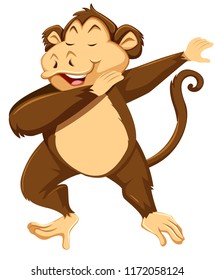 A monkey dab on white background illustration