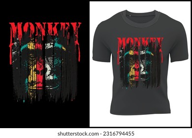 Monkey Dad Like A Regular Dad But Cooler Funny Dad Lover t Shirt Design..