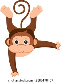 Ilustración del personaje de la caricatura de danza del mono