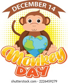 Monkey Day Text für Banner oder Poster-Design-Illustration