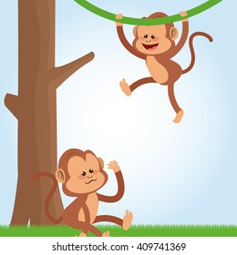 Monkey design, animal  and cartoon concept