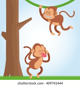 Monkey design, animal  and cartoon concept