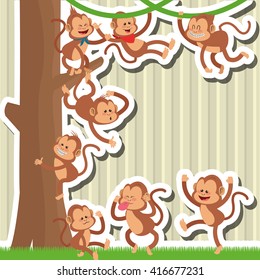 Monkey design, animal  and cartoon concept