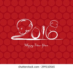 Monkey design for Chinese New Year celebration