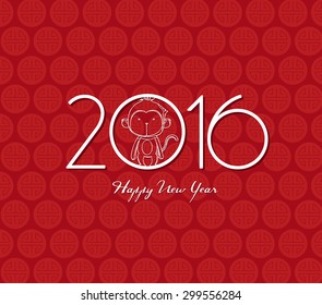 monkey design for Chinese New Year 2016 celebration