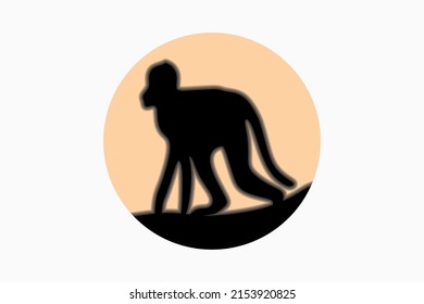Monkey design in circle with creative blur concept