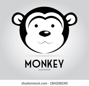 Monkey design over background, vector illustration