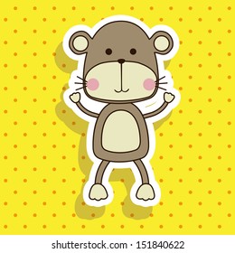 monkey design over dotted background vector illustration 