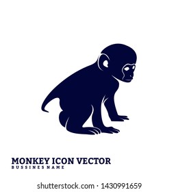 Monkey Design Vector. Silhouette of Monkey. Vector illustration