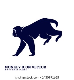 Monkey Design Vector. Silhouette of Monkey. Vector illustration