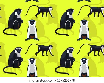 Monkey Diana Cartoon Background Seamless Wallpaper