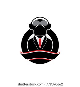 MONKEY DJ MASCOTT ILLUSTRATION