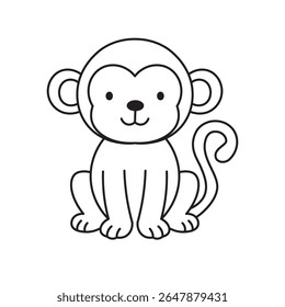 Macaco Doodle isolado no fundo branco