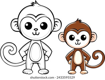 monkey drawing art for childrens