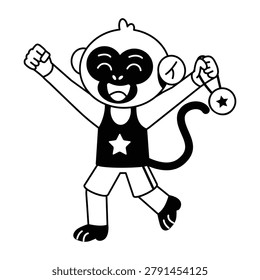 Monkey dressed as a captain.