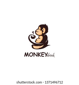 monkey drink coffee