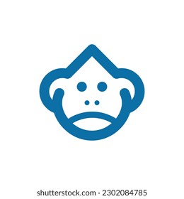Monkey Drop Water Line Simple Logo