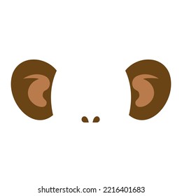 Monkey ear face on a white background. Vector illustration