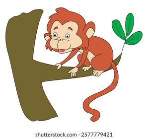 A monkey eating vector illustration