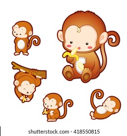 MONKEY EATS BANANA STICKER