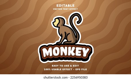 monkey editable text effect logo with modern style	
