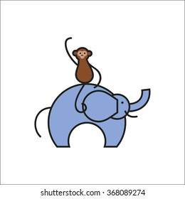 monkey and elephant in circus