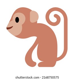 Monkey Emoji Icon Isolated Vector Illustration. Isolated Monkey Design Flat