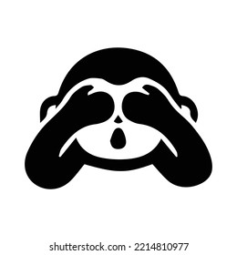 Monkey Emoji Icon With White Background