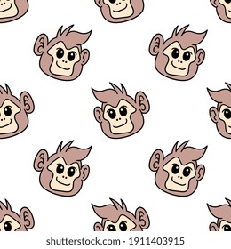 emoticono de mono patrón sin fisuras textil. Ideal para la tela vintage de verano, la reserva de chatarra, el papel pintado, el giftwrap. diseño de fondo de patrón de repetición