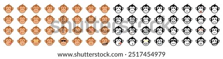 monkey emoticon smiley ape face head expression