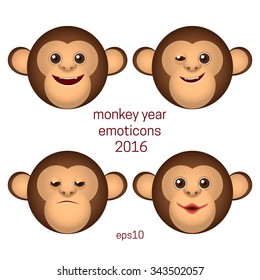 Monkey emoticons set