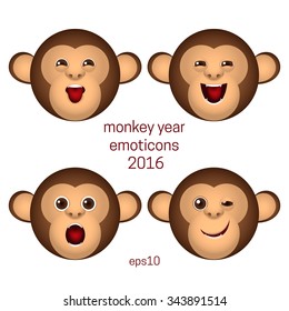 Monkey emoticons set
