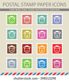 Monkey emotions simply symbol for web icons and user interface
