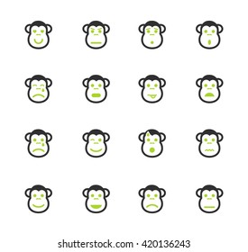 Monkey emotions simply symbol for web icons and user interface