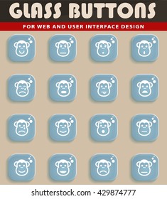 Monkey emotions simply symbol for web icons and user interface