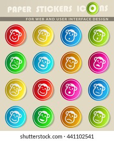 Monkey emotions simply symbol for web icons and user interface