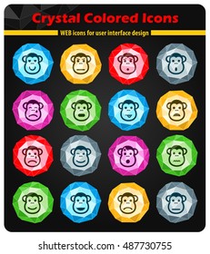 Monkey emotions simply symbol for web icons and user interface