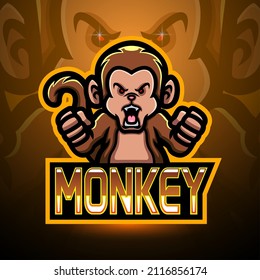 monkey esport logo mascot design