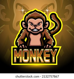 monkey esport logo mascot design