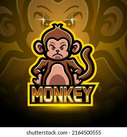 monkey esport logo mascot design