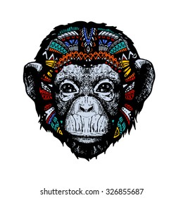 Monkey ethnic illustration