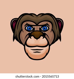 Monkey face animal design vector 