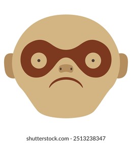 Cara de macaco. Máscara animal. Desenho étnico dos índios Moche do antigo Peru. Ilustração isolada de vetor.