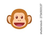 monkey face ape animal cute smiling smile emoji symbol sign icon vector illustration isolated flat	
