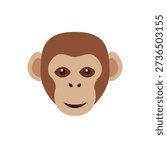 monkey face ape animal cute smiling smile emoji symbol sign icon vector illustration isolated flat	