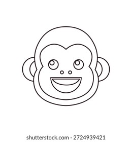Affe Gesicht Affe Tier niedlich lächeln Emoji Symbol Symbol Symbol Vektorgrafik einzeln flach