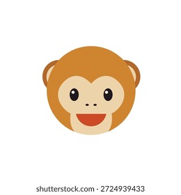 macaco face macaco animal bonito sorriso símbolo emoji ícone ícone vetor ilustração isolado plano