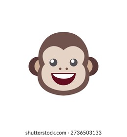 monkey face ape animal cute smiling smile emoji symbol sign icon vector illustration isolated flat	