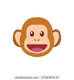 monkey face ape animal cute smiling smile emoji symbol sign icon vector illustration isolated flat	